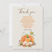 Rustieke Pompoen dank u Rustieke Herfst Baby showe Bedankkaart (Voorkant)
