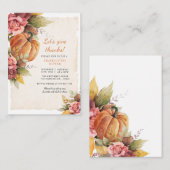 Rustieke Pompoen Dank U Thanksgiving Diner Notitiekaartje (Voorkant / Achterkant)