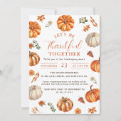 Rustieke pompoen dankbaar Thanksgiving Diner Kaart (Voorkant)