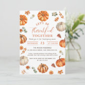 Rustieke pompoen dankbaar Thanksgiving Diner Kaart (Staand voorkant)