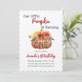 Rustieke Pompoen Een Bloemenrijke Herfst Eerste Ve Kaart (Staand voorkant)