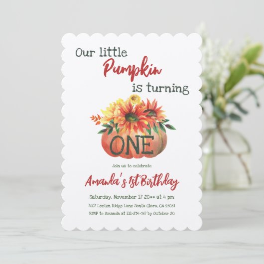 Rustieke Pompoen Een Bloemenrijke Herfst Eerste Ve Kaart