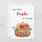 Rustieke Pompoen Een Bloemenrijke Herfst Eerste Ve Kaart (Achterkant)