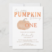 Rustieke pompoen eerste verjaardag uitnodiging (Voorkant)