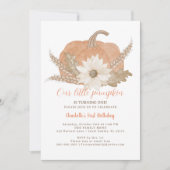 Rustieke pompoen eerste verjaardag uitnodiging (Voorkant)