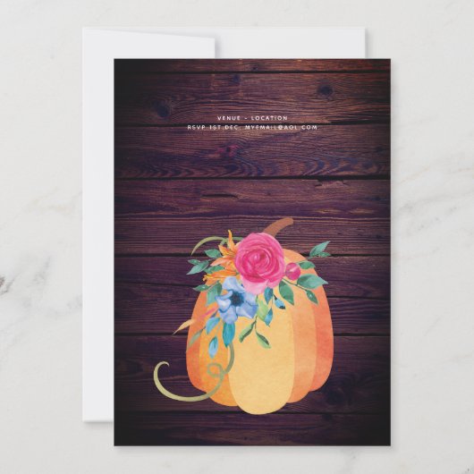 Rustieke Pompoen ELKE Verjaardag Aquarel HERFST Mo Kaart (Achterkant)