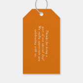 Rustieke Pompoen en Zonnebloem Baby shower Dank u Cadeaulabel (Achterkant)