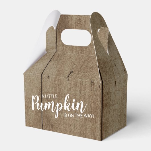 Rustieke Pompoen Faux Wood Herfst Baby shower Bedankdoosjes (Achterkant)