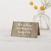 Rustieke Pompoen Faux Wood Herfst Happy Thanksgivi Plaatskaartje (Achterkant)