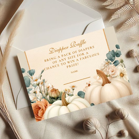Rustieke pompoen Floralm Diapper Raffle Informatiekaartje