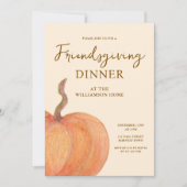 Rustieke Pompoen Friendsgiving-diner Kaart (Voorkant)