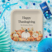 Rustieke pompoen Happy Thanksgiving gepersonalisee Papieren Bordje (Feest)