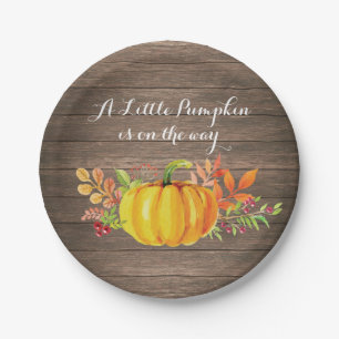 Rustieke Pompoen Herfst Baby shower Papier Bord