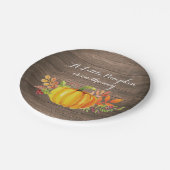 Rustieke Pompoen Herfst Baby shower Papier Bord (Gekanteld)