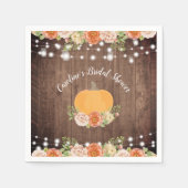 Rustieke Pompoen Herfst Bloemachtige Bruiloft Fees Servet (Voorkant)