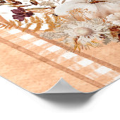 Rustieke Pompoen Herfst Bloemen Baby shower Welkom Poster (Hoek)