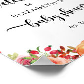 Rustieke Pompoen Herfst Bloemen Baby shower Welkom Poster (Hoek)