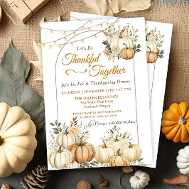 Rustieke Pompoen Herfst Bloemen Thanksgiving Diner Kaart