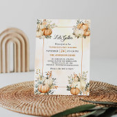 Rustieke Pompoen Herfst Bloemen Thanksgiving Diner Kaart