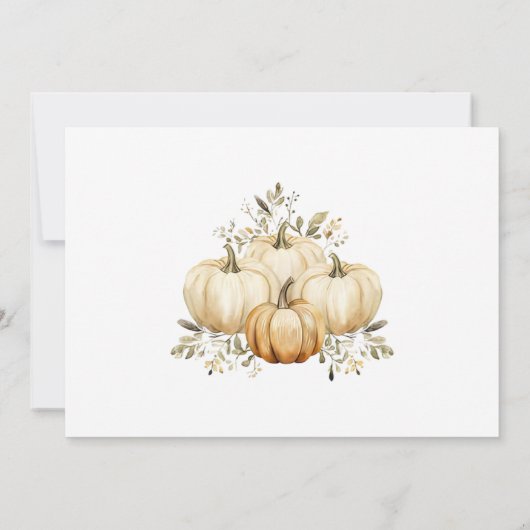 Rustieke Pompoen Herfst Bloemen Verjaardagsfeestfo Kaart (Achterkant)