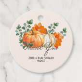 Rustieke Pompoen Herfst bloemenherfst Baby shower Bedankjes Labels (Voorkant)