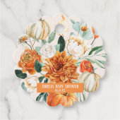 Rustieke Pompoen Herfst bloemenherfst Baby shower Bedankjes Labels (Voorkant)