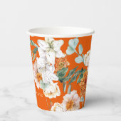 Rustieke Pompoen Herfst bloemenherfst Baby shower Papieren Bekers (Achterkant)