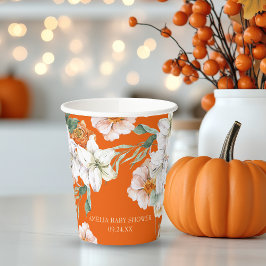 Rustieke Pompoen Herfst bloemenherfst Baby shower Papieren Bekers