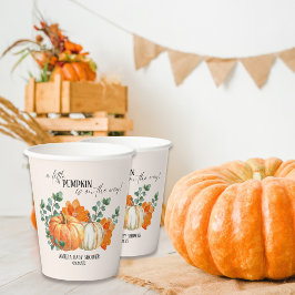Rustieke Pompoen Herfst bloemenherfst Baby shower Papieren Bekers