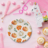 Rustieke Pompoen Herfst bloemenherfst Baby shower Papieren Bordje (Feest)