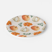 Rustieke Pompoen Herfst bloemenherfst Baby shower Papieren Bordje (Gekanteld)