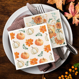 Rustieke Pompoen Herfst bloemenherfst Baby shower Servet