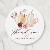 Rustieke Pompoen Herfst bruiloft Dank u Bedankjes Labels (Voorkant)