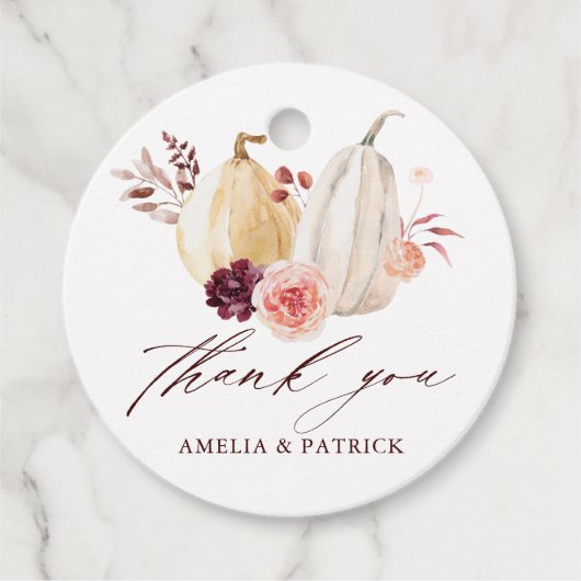 Rustieke Pompoen Herfst bruiloft Dank u Bedankjes Labels (Voorkant)