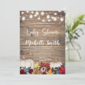 Rustieke pompoen Herfst Country Bourgogne Baby sho Kaart (Staand voorkant)