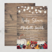 Rustieke pompoen Herfst Country Bourgogne Baby sho Kaart (Voorkant / Achterkant)