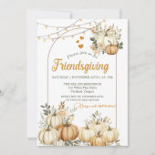 Rustieke Pompoen Herfst Floral Friendsgiving Kaart (Voorkant)