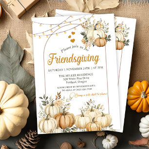 Rustieke Pompoen Herfst Floral Friendsgiving Kaart