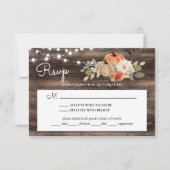 Rustieke Pompoen Herfst Houten Bruiloft Met Maalti RSVP Kaartje (Voorkant)