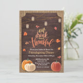 Rustieke pompoen herfst huis verwarming uitnodigin kaart (Staand voorkant)