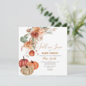 Rustieke pompoen Herfst in de liefde Bloemen Baby  Kaart (Staand voorkant)