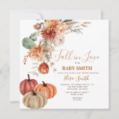 Rustieke pompoen Herfst in de liefde Bloemen Baby  Kaart (Voorkant)