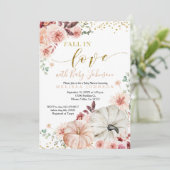 Rustieke pompoen Herfst in Liefde Baby shower Uitn Kaart (Staand voorkant)