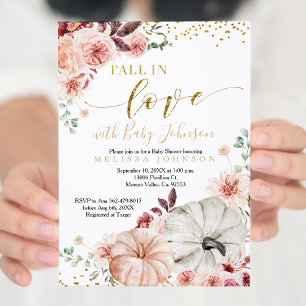 Rustieke pompoen Herfst in Liefde Baby shower Uitn Kaart