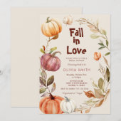 Rustieke pompoen Herfst in liefde paar douche Kaart (Voorkant / Achterkant)