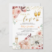 Rustieke pompoen Herfst in Liefde Verloving Uitnod Kaart (Voorkant)