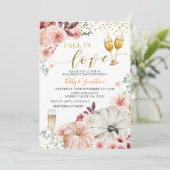 Rustieke pompoen Herfst in Liefde Verloving Uitnod Kaart (Staand voorkant)