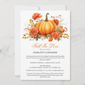 Rustieke Pompoen Herfst of Herfst Koppel Bruisfees Kaart (Voorkant)