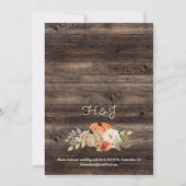 Rustieke Pompoen Herfst Schuur Houten Bruiloft Kaart (Achterkant)