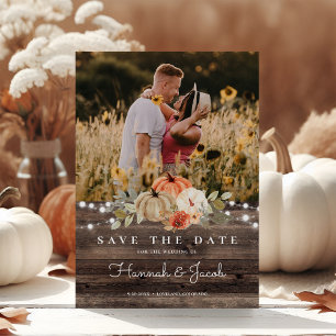 Rustieke Pompoen Herfst Schuur Houten Bruiloft Save The Date
